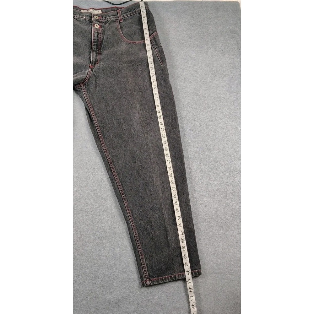 Guess Jeans Style 39075 Made In The USA Triangle Black Wash Red Stitching 38X31 - Picture 13 of 15